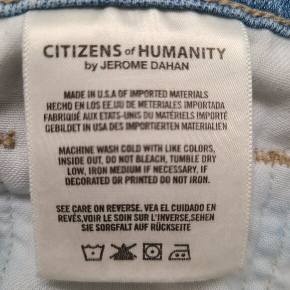 Womens 27 COH Cropped Light Wash Blue Jeans Distressed Emerson Slim Boyfriend - Picture 8 of 9